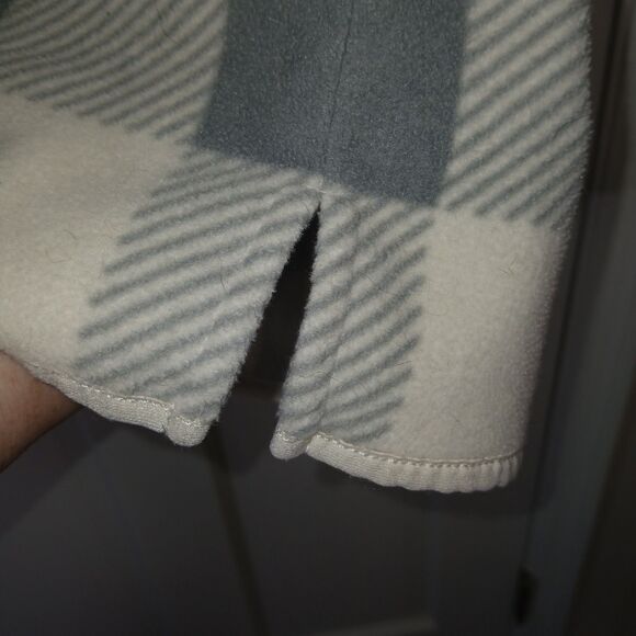 Chaps Women's L/G Plaid Buffalo Check Fleece 1/4 Zip Pullover Sweatshirt Gray - Picture 10 of 16